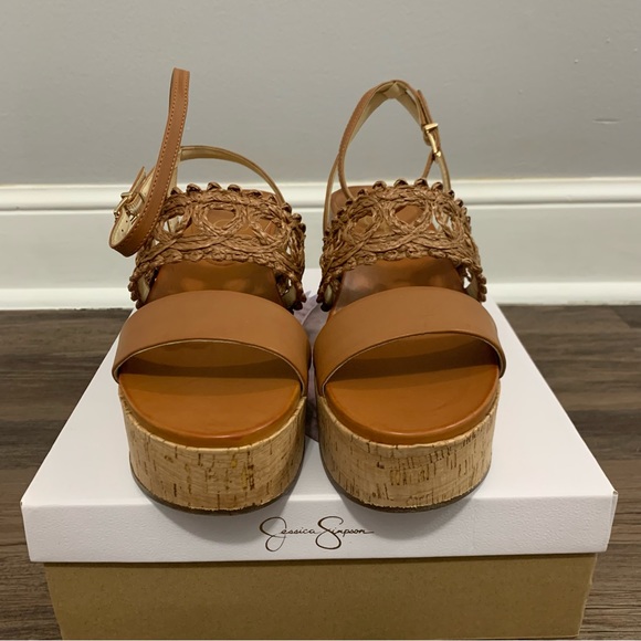Jessica Simpson Brown Callri Wedge Sandals Size 10 - Picture 8 of 13